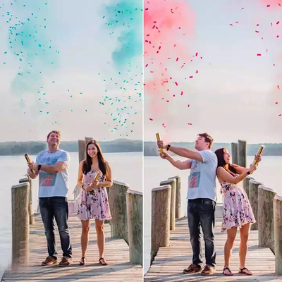 Biodegradable Gender Confetti Cannon Confetti Partai Poppers