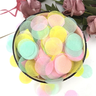 Multi Warna Khusus Bentuk Bulat Tissue Paper Dekoratif Filler Paper untuk Pengemasan Festival Partai Ulang Tahun