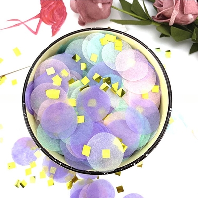 Multi Warna Khusus Bentuk Bulat Tissue Paper Dekoratif Filler Paper untuk Pengemasan Festival Partai Ulang Tahun