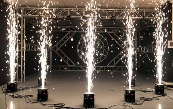 DMX Listrik Titanium Powder Cold Sparklers Bintang Air Mancur Kembang Api Pyrotechnic Spark Menari Mesin