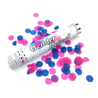 Partai Pengungkapan Jenis Kelamin Konfetti Cannon Biodegradable Air Compressed Popper di Biru dan Pink