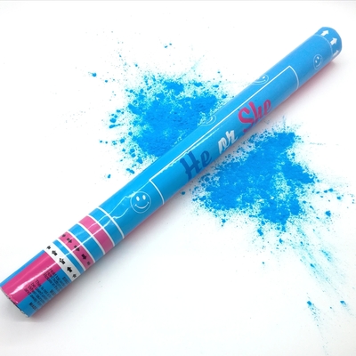 24&quot; Biru Pink Menunjukkan Jenis Kelamin Bedak meriam Baby Shower Kompresi Udara Asap meriam
