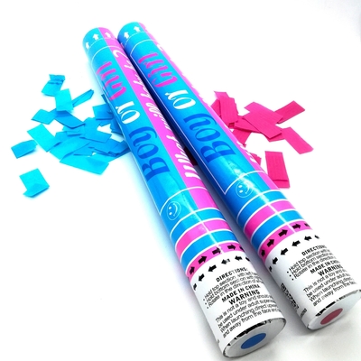 Ali Biru Pink Custom Biodegradable Confetti Asap Menunjukkan Jenis Kelamin Confetti Powder Cannon Party Popper Confetti