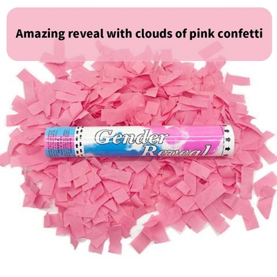 Partai Pengungkapan Jenis Kelamin Konfetti Cannon Biodegradable Air Compressed Popper di Biru dan Pink