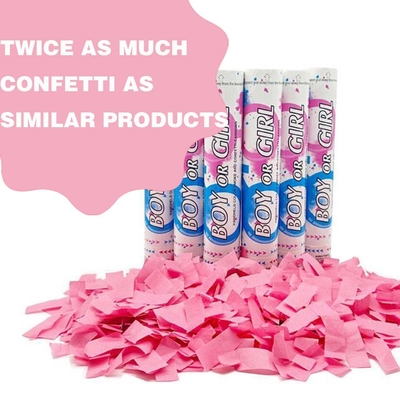 Partai Pengungkapan Jenis Kelamin Konfetti Cannon Biodegradable Air Compressed Popper di Biru dan Pink