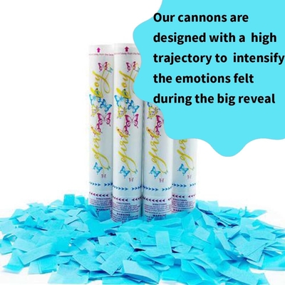 Partai Pengungkapan Jenis Kelamin Konfetti Cannon Biodegradable Air Compressed Popper di Biru dan Pink