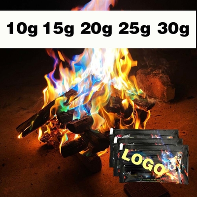 10g/25g Api berwarna Api bubuk Api unggun Api berkemah Piroteknik Api trik untuk piknik berkemah di luar ruangan