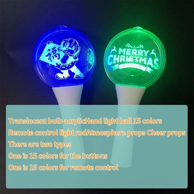 Festival LED Ball Sticks Light Up Ball Wand Untuk Perlengkapan Konser, LED Glow Flashing Stick