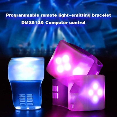 Kontrol jarak jauh yang dipersonalisasi bersinar LED disesuaikan Lampu Up Gelang NFC Rfid Custom Promosi