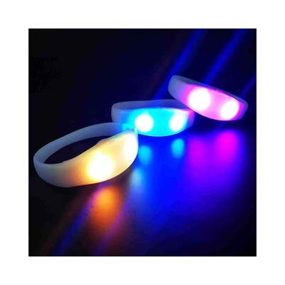 LED FlashingSilicone Bracelet Sensor Suara diaktifkan Light Up Wristband Suara diaktifkan Silikon LED Flashing Bracelet W