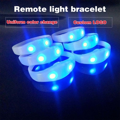 Perlengkapan pesta remote control led lampu gelang lumineux led berkedip gelang dengan 15 warna pencahayaan