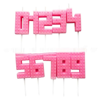 Digital Candle 0-9 Topper Cake Cute Pink Bow White Little Hat Birthday Candle Cake Topper Candle