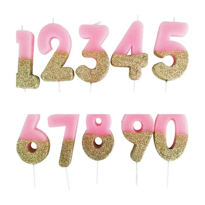 Digital Candle 0-9 Topper Cake Cute Pink Bow White Little Hat Birthday Candle Cake Topper Candle