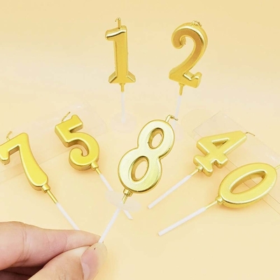 Creative Gold Silver Diamond Surface Lilin Digital Pesta Ulang Tahun Dekorasi Kue