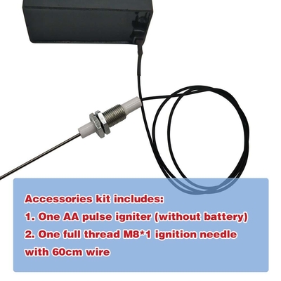 AA Baterai Dua Exits Grill Igniter Dengan Kunci Kunci Wire 1 Meter Panjang Dua Elektrod
