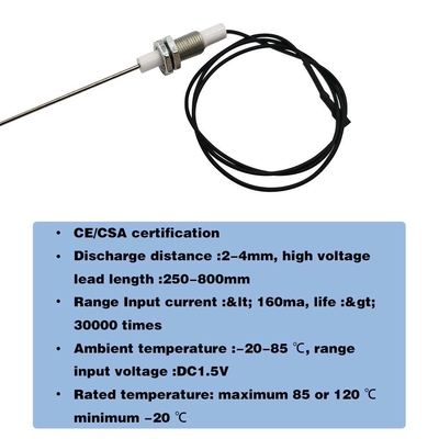 AA Baterai Dua Exits Grill Igniter Dengan Kunci Kunci Wire 1 Meter Panjang Dua Elektrod
