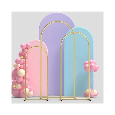 Gold 25mm Aluminium Alloy Tube Floral Wedding Backdrop Stand dengan Aksesoris dan Tas Bawa