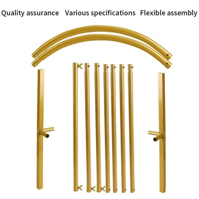 Gold 25mm Aluminium Alloy Tube Floral Wedding Backdrop Stand dengan Aksesoris dan Tas Bawa