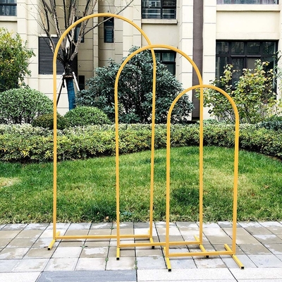 Gold 25mm Aluminium Alloy Tube Floral Wedding Backdrop Stand dengan Aksesoris dan Tas Bawa