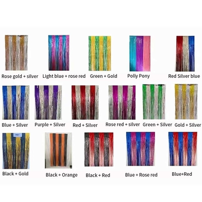 Pesta Ulang Tahun Latar Belakang Photo Booth Fringe Tassel Door Foil Curtain