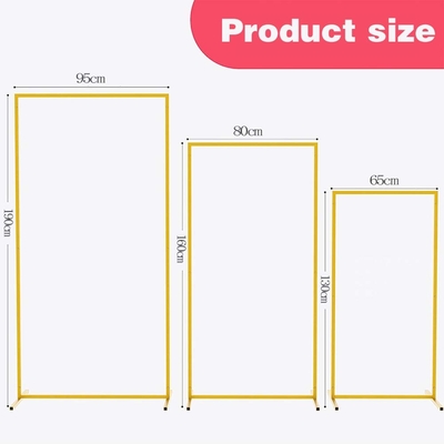 Gold Metal persegi panjang Arca Pernikahan Backdrop Stand Untuk Upacara Pesta Ulang Tahun