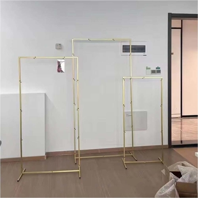 Gold Metal persegi panjang Arca Pernikahan Backdrop Stand Untuk Upacara Pesta Ulang Tahun