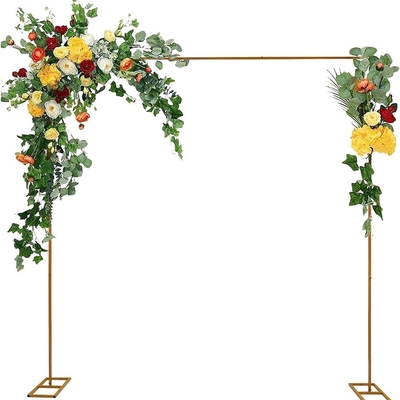 Gold Metal persegi panjang Arca Pernikahan Backdrop Stand Untuk Upacara Pesta Ulang Tahun