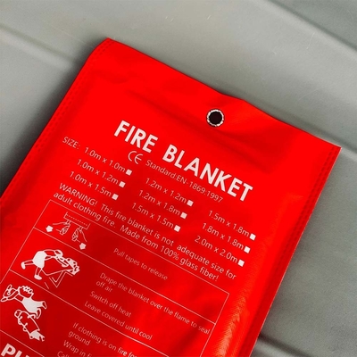 Hotel Dapur Fire Blanket dengan 0,4 MM 0,8 MM Ketebalan dan Flame Retardant Silicone Kain