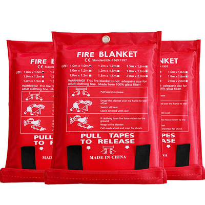 Hotel Dapur Fire Blanket dengan 0,4 MM 0,8 MM Ketebalan dan Flame Retardant Silicone Kain