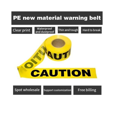 Tape peringatan warna kuning tidak lengket penghalang jalan penghasil penghalang keamanan dengan bahan PET