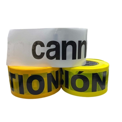 200m Panjang PET Peringatan Keamanan Tape dengan Waterproof Printed Barrier Ribbon