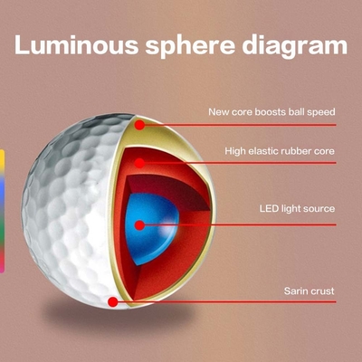 LED Bola Golf Custom Malam Lampu-up berkedip menyala Bola Golf untuk Tema Olahraga
