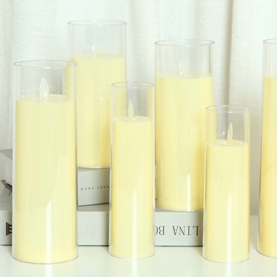 Hari Ayah Flameless berkedip lilin di LED Acrylic Cup untuk dekorasi ulang tahun