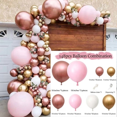 Pink Blue Gold Balloon Arch Kit untuk pesta ulang tahun Pernikahan Baby Shower Perlengkapan dekorasi