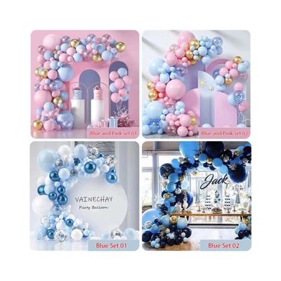 Pink Blue Latex Balloon Arch Kit Set Pernikahan Ulang Tahun Pesta Dekorasi Balon Set