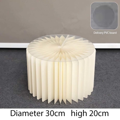 Acrylic Cylindrical Foldable Dessert Table dalam bentuk khusus untuk Paper Folding Occasion Wedding Birthday Party Decoration