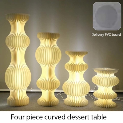 Acrylic Cylindrical Foldable Dessert Table dalam bentuk khusus untuk Paper Folding Occasion Wedding Birthday Party Decoration