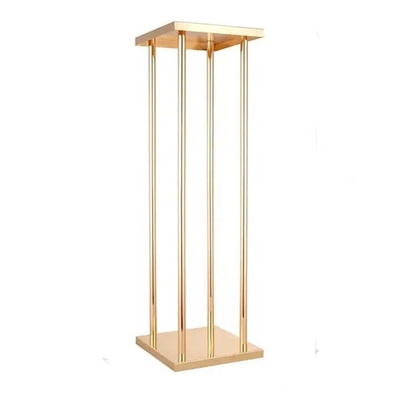 Dekorasi Pernikahan Flower Floor Stands Vase Gold Metal Floor Column Flower Stand untuk Perlengkapan Pesta