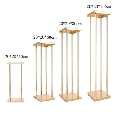 Metal Gold Wedding Flower Stand Vase for Centerpieces Home Centerpiece Column Gaya Tinggi Geometri
