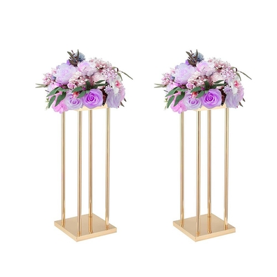 Metal Gold Wedding Flower Stand Vase for Centerpieces Home Centerpiece Column Gaya Tinggi Geometri