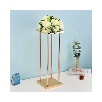 Metal Gold Wedding Flower Stand Vase for Centerpieces Home Centerpiece Column Gaya Tinggi Geometri