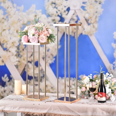 Metal Gold Wedding Flower Stand Vase for Centerpieces Home Centerpiece Column Gaya Tinggi Geometri
