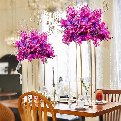 Metal Gold Wedding Flower Stand Vase for Centerpieces Home Centerpiece Column Gaya Tinggi Geometri