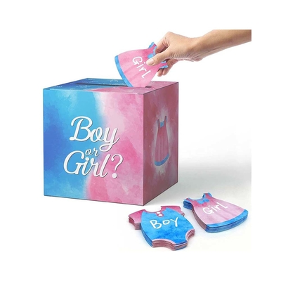 Grosir Anak Laki-laki &amp; Gadis Menunjukkan Jenis Kelamin Kotak Pemungutan Suara dengan Kartu Hadiah Pemungutan Suara untuk Pasokan Dekorasi Pesta Mandi Bayi