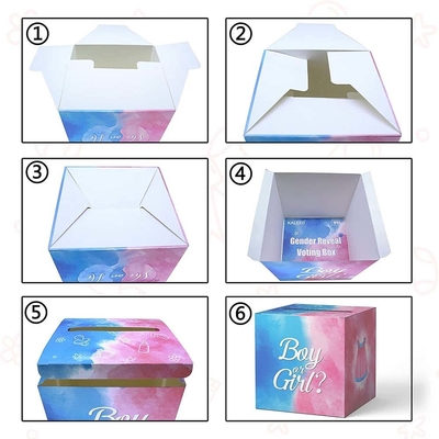 Baby Gender Reveal Voting Box Anak laki-laki dan perempuan Gender Voting Game Box untuk Baby Shower Party Decor