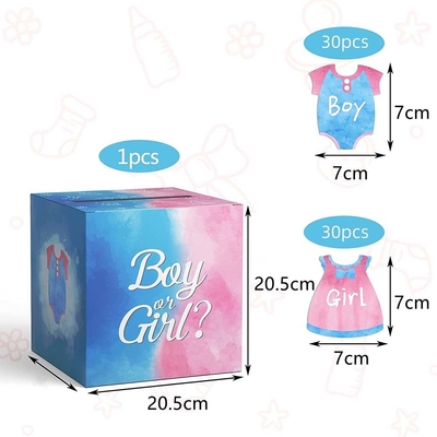 Baby Gender Reveal Voting Box Anak laki-laki dan perempuan Gender Voting Game Box untuk Baby Shower Party Decor