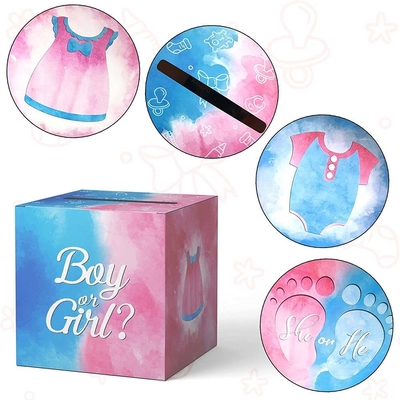 Baby Gender Reveal Voting Box Anak laki-laki dan perempuan Gender Voting Game Box untuk Baby Shower Party Decor